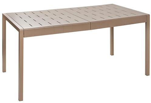 Beliani Garden Table Synthetic Material 6 Seater Weather Resistant Outdoor Patio Brown Bartica