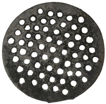 Basement Floor Drain Cover - 7-Inch Cast Iron Round Drainage Grate - Basement Floor Drainage Grate - for Driveway Pathway Bathroom Balcony Patio Outdoor