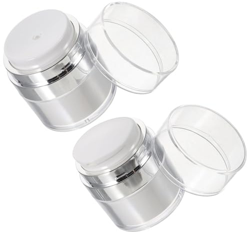 Sewroro 2pcs Press Lotion Bottle Pump Dispenser Acrylic Travel Skincare Container Bottles for Face Cream