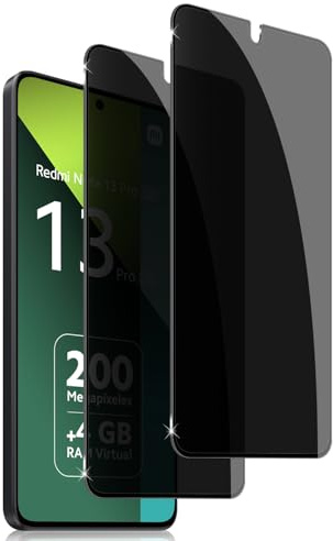 Holilo pour Xiaomi Redmi Note 13 Pro 5G,9H Dureté Privacy Verre Trempé Membrane Anti-Espion Verre Trempé 2 Pièces Anti-Spy Protection D'écran Anti-Peeping Anti Rayures Film Protection