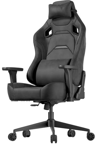 JUMMICO Sedia da gaming in ecopelle, sedia da ufficio ergonomica con braccioli 3D, sedia da scrivania con schienale reclinabile per gaming, lavoro e studio, portata massima 200 kg, nero