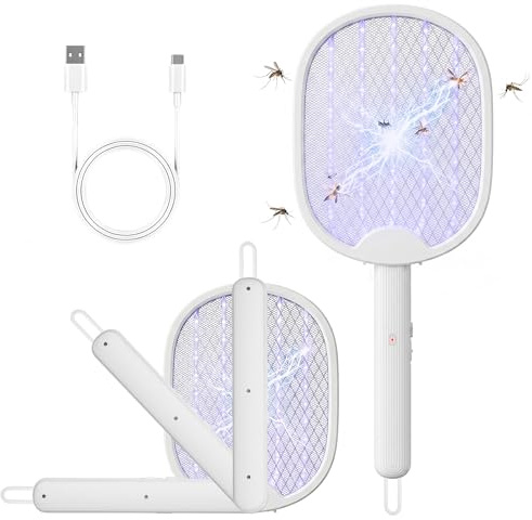 Kssvzz Raquette Electrique Insectes, Tapette à Mouches Pliable