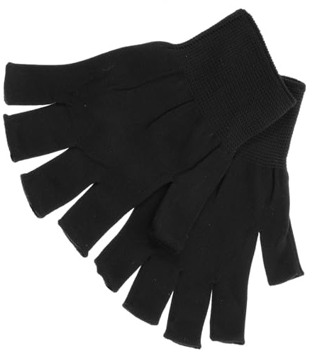 HOUDERCO Guanti da Manubrio Mezzi Guanti Nero Protezione UV per Ciclismo da Uomo, Comfort per Riding in Atmosfera Estiva