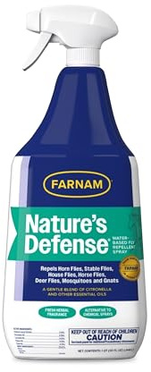 Farnam Nature’s Defense Water-Based Botanical Fly Repellent Spray for Horses, Ideal for Sensitive Skin, 32 oz