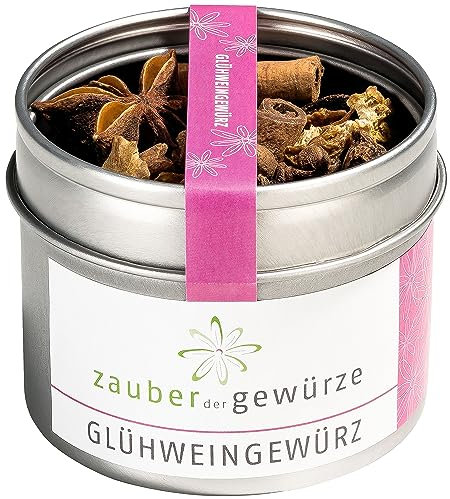 Zauber der Gewürze Glühweingewürz, Glühwein Gewürz, Gewürzmischung für Glühwein, Punsch, Kinderpunsch & Feuerzangenbowle, 40 g