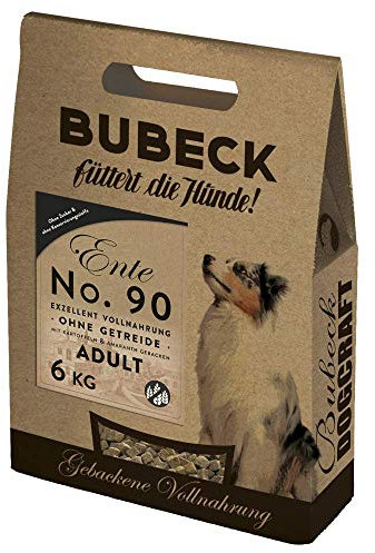 Bubeck | Trockenfutter für Hunde mit Ente | getreidefrei & gebacken | hoher Fleischanteil | Premium Hundefutter (Ente, 6 Kg)