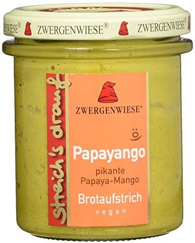 Zwergenwiese Bio Aufstrich streichs drauf Papayango (pikante Papaya-Mango) laktosefrei, 160 g