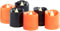 Lunartec Halloween Kerzen: 6er-Set Halloween-LED-Teelichter, bewegliche Flamme, orange & schwarz (Halloweendekoration, Tischdekoration, Beleuchtung)