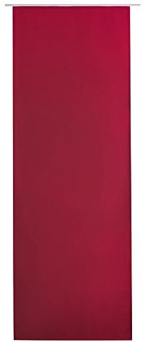 Bestlivings Flächenvorhang Blickdicht 60x245cm, Schiebegardine als Raumteiler (Rot) mit Klettband Befestigung, Gardine Vorhang zum schieben