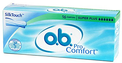 o.b. Assorbenti Interni ProComfort Super Plus, Assorbenti facili da applicare e rimuovere ideali per flusso molto abbondante, Tamponi interni con trama assorbente, 1 confezione da 16 pezzi