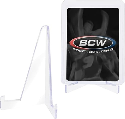 BCW 10 Karte Steht für 3 x 4 Standard Kartenhaltern | Transparente, einteilige Ständer halten Standard-Kartenhalter aufrecht für Regal, Schreibtisch, Büro, Geschäft oder Vitrinen.