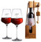 Casa Vivente Set avec Casse-tête Puzzle Bouteille en Bois Foncé et 2 Verres à Vin, Gravure Personnalisée, Cœurs, 2 Prénoms et 1 Date, Volume 500 ML