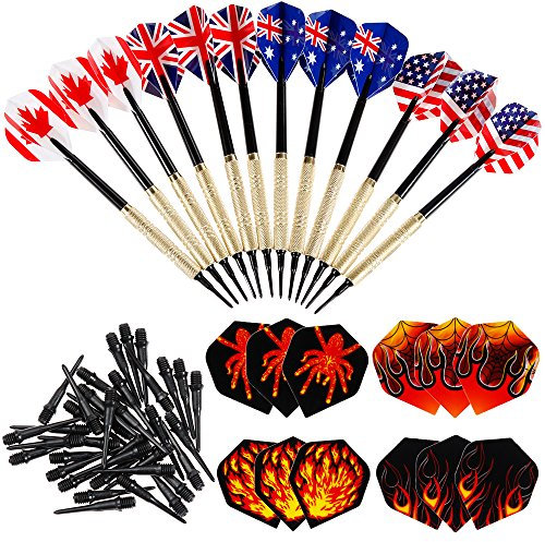 Nabance Dartpfeile für Dartscheibe Elektronisch 12Stk Darts Pfeile Dartpfeile Plastik Soft Dart Dart Schaft mit Dart Flights Dartspitzen und Ersatz und 36 Darts Tips