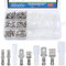Glarks 315Pcs Quick Splice 2.8mm 4.8mm 6.3mm Male and Female Wire Spade Connector Wire Crimp Terminal Block with Insulating Sleeve Assortment Kit