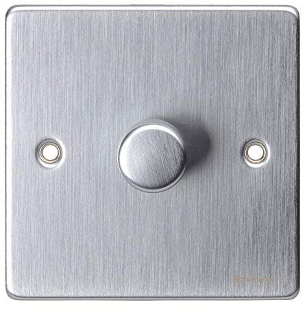 Schneider Electric GU6512CBC Ultimate Low Profile brushed chrome 1 gang 2 way 400W/VA mains & LV dimmer