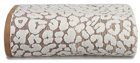 Allure Leopard Bath Sheet, 100% Cotton, Luxury Jacquard Print, Soft & Absorbent, 90cm x 150cm (Natural)