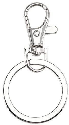 30 Pcs Métal Polissage Keychain,Petits mousquetons détachables pivotants,Mousquetons Pivotants pour Clés,Mousqueton pivotants,Crochet Mousqueton avec Porte-Clés,Porte-clés Chaîne en acier inoxydable