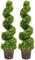 BPIL 3FT Artificial Spiral Twist Topiary Tree Set of 2, UV Resistant, Decorative Faux Plant for Indoor and Outdoor Use – Ideal for Home, Office, and Commercial Spaces