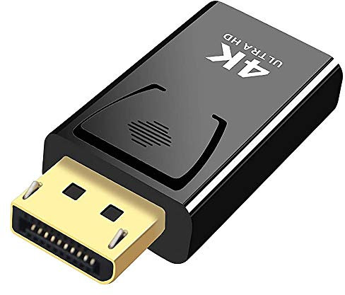 VMOJO 4K DisplayPort Stecker auf HDMI Buchse Adapter | DP auf HDMI Konverter vergoldet | kompatibel mit Computer/Desktop/Labtop/PC/Monitor/HDTV – Schwarz