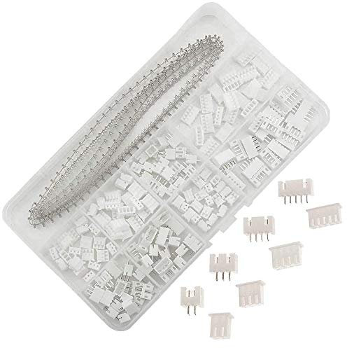 GTIWUNG 550 Stück 2,54mm JST Stecker Kit, JST-XH Adapter, 2,54mm Pitch Weiblich Pin Header, JST 2/3/4/5 Pin Gehäuse JST Adapter Kabel Stecker Buchse Männlich und Weiblich