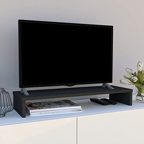 Henor Soporte Monitor Elevador TV de Madera FSC® 82 x 26.5 x 12 cm Soporta 50 Kg. Grafito