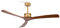 CREATE / WIND LARGE DC/Ventilatore da soffitto XL, con motore DC oro, con pale in legno scuro/Silenzioso, 2 livelli, timer