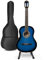 MAX SoloArt Konzertgitarre 4/4, Akustik Gitarre für Anfänger mit Tasche, Gitarrenständer, Stimmgerät, Plektrum, Gurt und Zubehör, Acoustic Guitar, Akustikgitarre in Blau