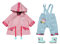 BABY born, Puppenkleidung, BABY Born Deluxe Regen Set 43 cm, Regenkleidung, Set mit rosa Regenjacke, blauer Matschhose und Gummistiefeln, 832578, Zapf Creation.