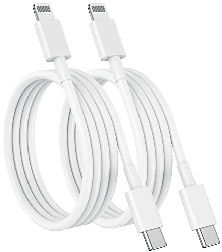 USB C to Lightning Cable (2pack 6ft), Apple MFi Certified iPhone Fast Charger 2m, Power Delivery Original Type C Charging Cord for Apple iPhone 13/12/11 Pro/11/XS MAX/XR/8/7/6s Plus,iPad (White)