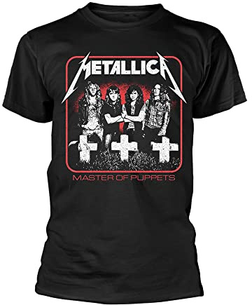 Metallica T Shirt Vintage Master of Puppets Photo Nue offiziell Herren Schwarz