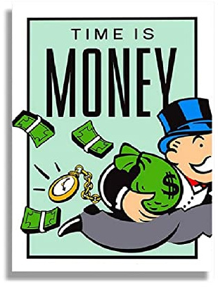 ABCWARRT Klassische Cartoon Graffiti Leinwand Malerei ALEC Monopoly Zeit Ist Geld Poster Home Wohnzimmer Büro Wand Bild Dekor Kein Rahmen (30 * 40cm Kein Rahmen,9)