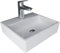 Alpenberger Handwaschbecken Gäste WC Weiss | Industrie & Gästeklo Waschbecken | Kleines Waschbecken mit Armatur Loch | Mini Waschtisch Spülbecken | Hänge - Aufsatzbecken für Bad
