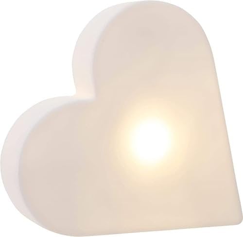 8 Seasons Design All Seasons Design Motivlicht Shining Heart Tischleuchte aus Kunststoff, in der Farbe: Weiß, Maße: 9.5 x 3.2 x 9 cm, 32607