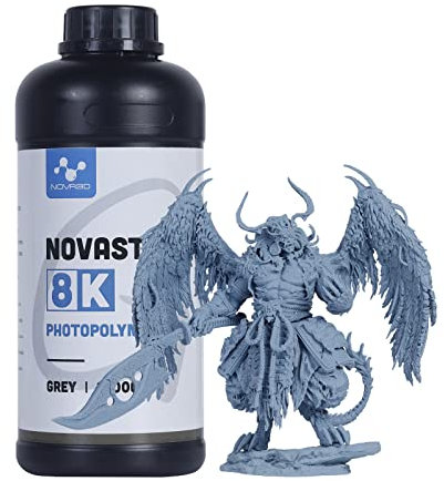 NOVA3D 8K Mattes 3D Harz 405 nm UV 3D Drucker Photopolymer Harz Standard Resin für LCD DLP 3D Harz Drucker 1000g (Grau)