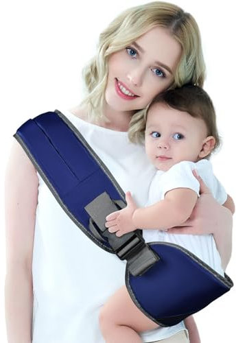 Vicloon Baby Tragetuch, Babytragetasche-Ergonomisches Design,Anti-Rutsch-Hüftpolster und verstellbaren Schnallen,Weich und atmungsaktiv,Baby Trage für 3,2 bis 16 kg -Blau