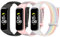 TumpCez Cinturino in nylon compatibile solo con Samsung Galaxy Fit 2, per uomo e donna, regolabile, comodo, sportivo, di ricambio per Samsung Galaxy Fit 2, Nero scuro+sabbia rosa+arcobaleno gessato,