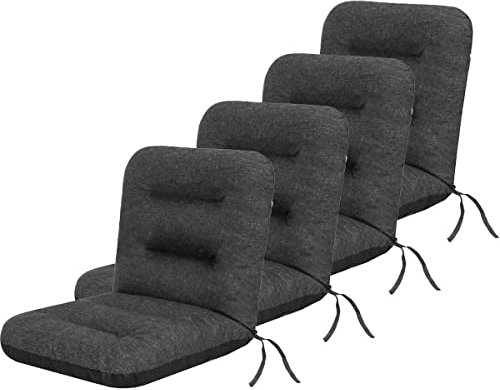 shivler Gartenstuhl ÖKOLEINEN Auflage Sitzkissen Stuhl Stuhlkissen Sitzauflage Kissenbezüg (4 Stck., Schwarz)