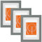 WOLTU Bilderrahmen 15x20 cm, Fotorahmen zum vertikalen oder horizontalen Aufhängen/Aufstellen, Holzrahmen mit Passepartout, Set of 3 Posterrahmen Collage Wanddeko, Grau