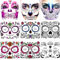 9 Blatt Karneval Halloween Tattoo Gesicht,Halloween Gesichtstattoo,Halloween Kostüm Zubehör Damen Männer Kinder,6 Tatoo Temporäre+3 Glitzer Tattoo Gesicht Steine,Totenkopf Aufkleber,Dia de Los Muertos