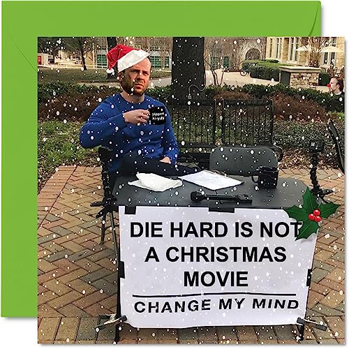 Stuff4 Lustige Weihnachtskarten für Frauen und Männer – Not A Christmas Movie – Merry Xmas Weihnachtskarte für Schwester, Bruder, Cousin, Onkel, Tante, Mutter, Vater, Oma, Großvater, 145 mm x 145 mm,