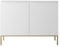 Selsey Kommode Schrank Aufbewahrungsschrank 100 cm 2 Türen 4 Fächer Weiß Goldene Beine Bemmi