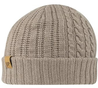 JACK PYKE Merino Wolle Beanie Mütze Unisex - Leichte & Warme Winter Beanie Mützen für Damen & Herren, Zopfmuster, Faltbar & Praktisch, Ideal für Outdoor Wear - Beige, Grün, Braun, beige, Einheitsgröße