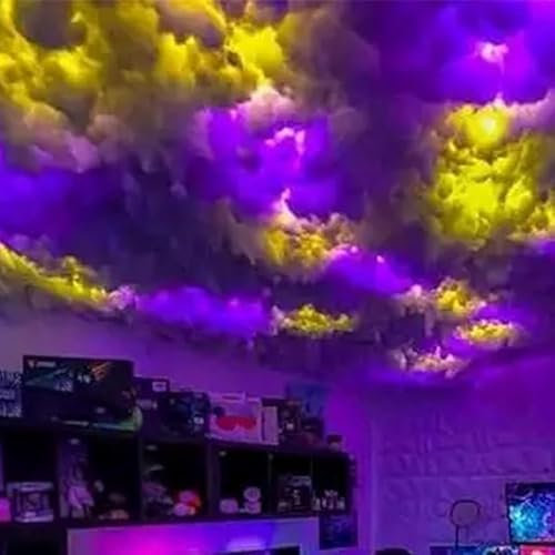 Very Cool DIY Creative Cloud Lights DIY Creative Cloud Lights with Remote Control Halloween Atmosphere Light for Gaming Room Music Sync Multicolor Atmosphere Strip Light Suitable for playrooms 10m