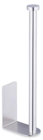 Relaxdays Ersatzrollenhalter, selbstklebend, 2 Ersatzrollen, H x B x T: 26 x 4,5 x 7,5 cm, Klopapierhalter Wand, Silber