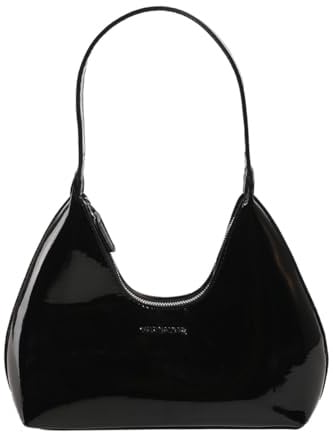 AZURAOKEY Damen Lackleder-Tragetasche, Alltags-Geldbörse, trendige Hobo-Tasche, Halbmondtasche, strukturierte Geldbörse