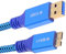 NFHK USB 3.0 Typ-A Stecker auf USB 3.0 Micro-B Stecker, Kabelverlängerung, blaue Hülse 5 Gbit/s für Disk SSD Kamera Daten 60 cm