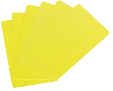 QUARKZMAN 20 Stück leere PVC-Karten, 15Mil Grafikqualität Plastikkarten glänzend wasserdicht für Foto-ID-Badge-Drucker, Gelb