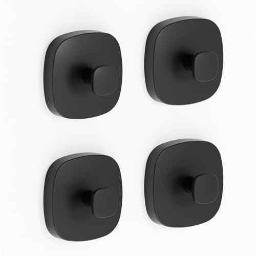 KYOEON 4 Stück Saugnapf Haken, ABS Wasserdicht Saughaken Extra Stark Saugknöpfe Vakuum Saugnäpfe Handtuchhaken für Fenster, Glas, Küche, Badezimmer Glatte Wand Oberfläche 5KG Belastbar,Schwarz