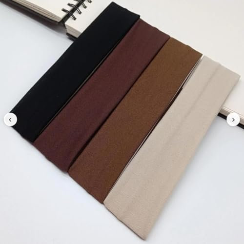 Ypkia 4 Stück Solid Farbe Haarbänder Damen & Herren Sport Stirnbänder Unisex Haarband Sommer Dünn rutschfest Yoga Haarschmuck (braun, Universelle Größe)
