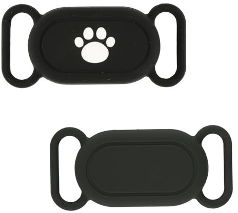 Tabanzhe 2PCS Silicone Pet Collar Holder for Tracker-Protective Cover Case for Dog Cat Collar Waterproof Pet Collar Holder for Samsung Galaxy Smart Tag 2 Accessories,Lightweight Case(Black,Grey)